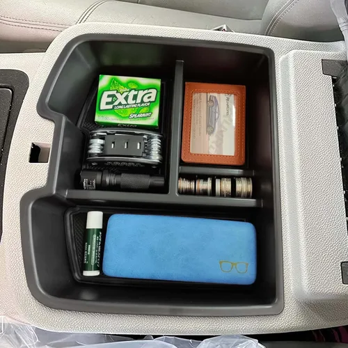 Miniatura 4 de RUNROAD Organizador de consola compatible con 2007-2014 GMC Sierra 2500 3500/Chevy Silverado 2500 3500/Tahoe/Yukon XL/Suburban 1500 y 07-13 Sierra