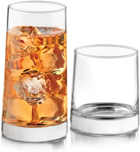 Miniatura 11 de Libbey Ascent Tumbler and Rocks - Juego de 16 vasos de vidrio con curvatura, juego de cristalería versátil para fiestas y más