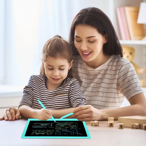 Miniatura 7 de Juguetes para niños y niñas de 3, 4, 5, 6, 7, 8 años, tableta de escritura LCD de 15 pulgadas, tablero de garabatos, almohadillas de dibujo Azul