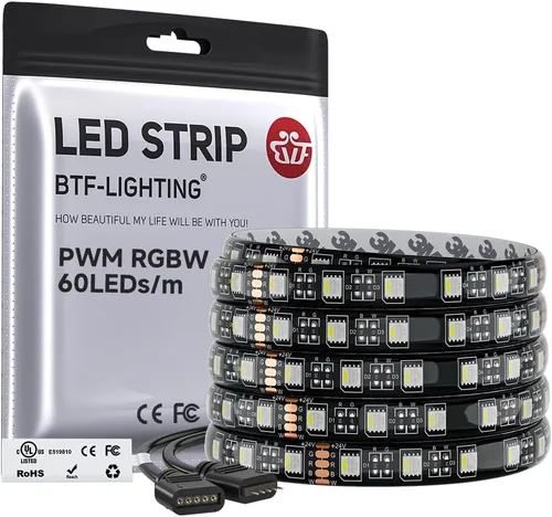 Miniatura 23 de BTF-LIGHTING Tira de luz LED IP68 impermeable para exterior RGBW 5050SMD RGB+Blanco cálido (3000K-3500K) 4 colores en 1 CC12V 16.4 pies 5m 60LED/m