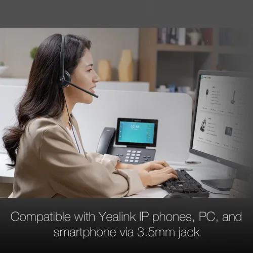 Miniatura 6 de GTW Yealink UH34 Duo Teams Certified Lite - Auriculares con cable (USB-C), se conectan al escritorio, PC/Mac, softphones - Funciona con equipos