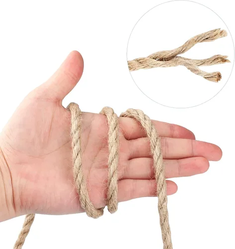 Miniatura 5 de joycraft Cuerda de yute de 0.315 pulgadas, cuerda de yute fuerte y resistente, cuerda de cáñamo decorativa marrón para obras de arte, jardinería