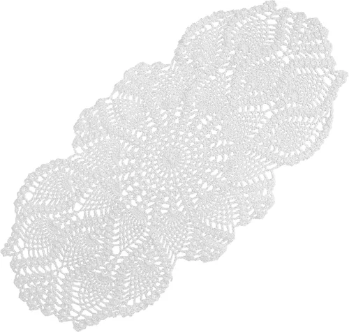 Miniatura 10 de Tapetes Ovalados de Una Pieza de 23 x 12 Pulgadas de Ganchillo para Tocadores y Mesas Auxiliares Manualidades Tapetes Desechables Pequeños de San