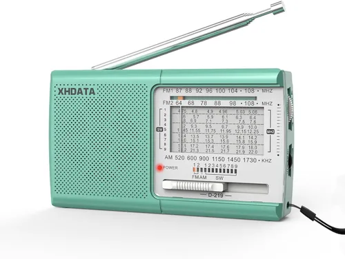 Miniatura 11 de XHDATA D219 Radios Portátiles AM FM con Fuerte Recepción Diseño Compacto, Pequeña Radio Transistor Operada con Pilas (AA) Altavoz de Sonido Claro