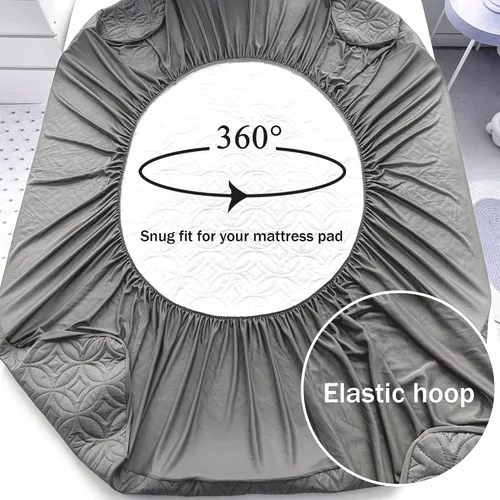 Miniatura 5 de FELTYBED Protector de colchón impermeable Twin de 39"x75", Funda de colchón suave Twin gris, Funda protectora acolchada de colchón transpirable