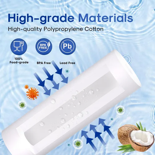 Miniatura 5 de ICEPURE Filtro de agua para toda la casa de 10 x 2.5 pulgadas, 5 micrones, para cualquier unidad de RO de 10 pulgadas, Dupont WFPFC5002, Aqua Pure