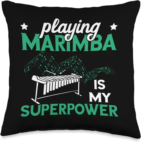 Miniatura 5 de Wooden Percussion Instrument Melody Playing Vibraphone Superpower Musician Marimba - Almohada de instrumento (18 x 18 pulgadas), multicolor