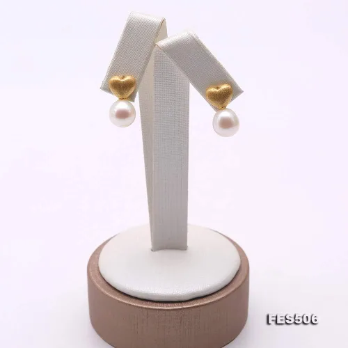 Miniatura 2 de JYX - Pendientes de plata de ley con forma de corazón y perlas de agua dulce de 0.315in