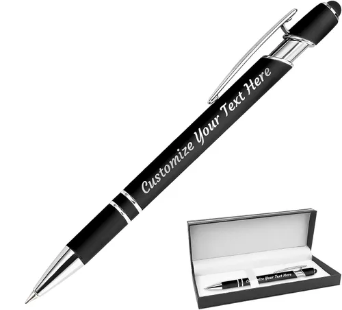 Miniatura 46 de 12 bolígrafos personalizados a granel, bolígrafos personalizados con grabado personalizado con nombre o texto, regalo ideal de aniversario