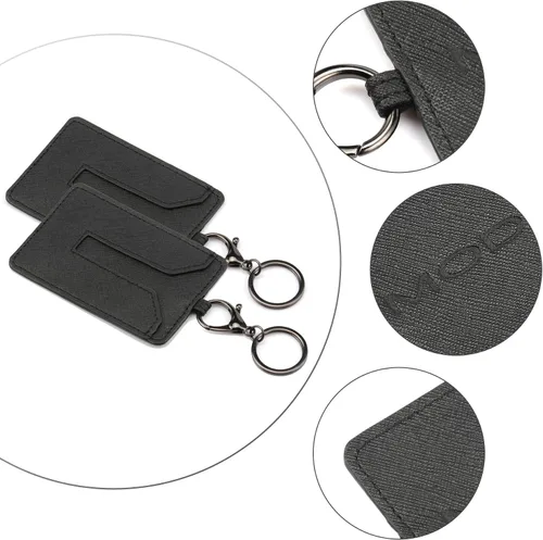 Miniatura 3 de Amiss Clip para llave de automóvil, funda de cuero y llavero de metal para Tesla Model 3 y Model Y, accesorios exteriores para interior del Negro