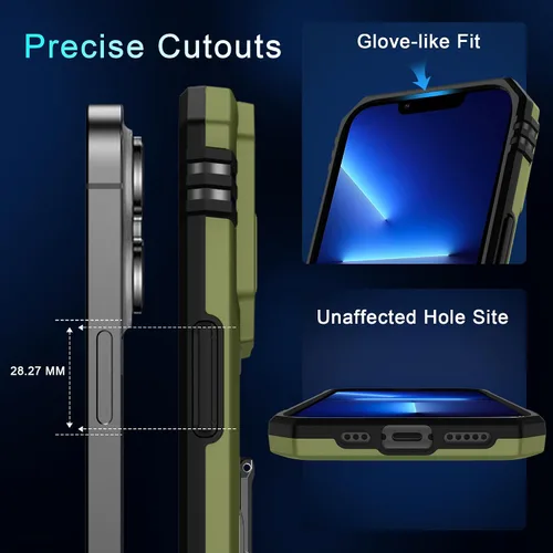 Miniatura 330 de DEERLAMN Funda para iPhone Xs Max con funda deslizante para cámara + protector de pantalla, soporte giratorio de anillo de grado militar a prueba