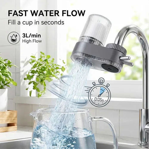 Miniatura 2 de Sistema de filtración de agua de montaje en grifo vertical, filtro de agua del grifo del fregadero, purificador de agua del grifo de varias etapas