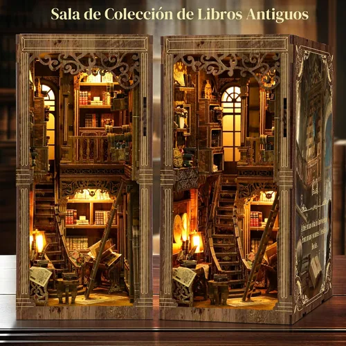 Miniatura 7 de CRIOLPO Kits de Rincón de Libros para Adultos - Kit de Rincón de Libros Decoración de Estantería Casa en Miniatura DIY Kit para Estantería - Kits