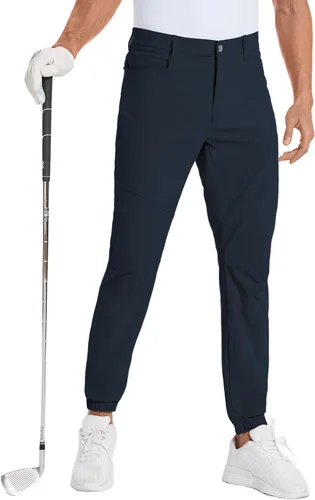 PULI Pantalones deportivos de golf elásticos para hombre con 4 bolsillos, impermeables, ajustados, para senderismo, casual, viajes, trabajo, para