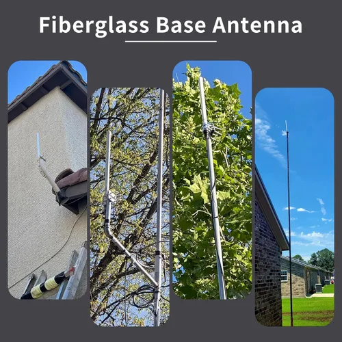 Miniatura 2 de Antena de radio móvil de fibra de vidrio UHF, antena base GMRS de 400-470 mhz, conector SO239 de 17 pulgadas para radioaficionado repetidor