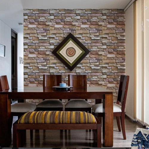 Miniatura 4 de Papel tapiz de piedra de ladrillo, papel adhesivo autoadhesivo para despegar y pegar, cubierta de pared de roca vintage para dormitorio, lavandería