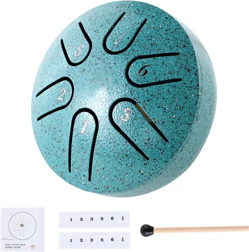Miniatura 15 de Yahpetes Tambor de lengua de acero, instrumento de percusión musical, tambor de lluvia de metal para exterior, 6 pulgadas, 11 notas, tecla C