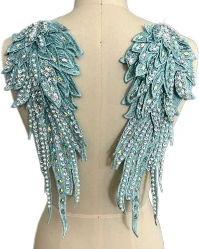 Miniatura 8 de Parches de lentejuelas con alas de ángeles de la guarda, apliques de diamantes de imitación para ropa, chaquetas, jeans, vestido, decoración