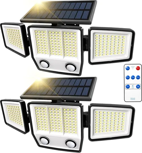 Miniatura 6 de MDCMDCM Luces solares para exteriores con sensor de movimiento, impermeables, 3000 lúmenes, 3 modos, luces de seguridad para exteriores, iluminación