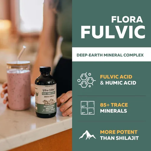 Miniatura 2 de Flora Fulvic Ácido fúlvico + complejo de ácido húmico – 550 mg Minado en Utah, extracto prehistórico de tierra profunda Inmunidad, intestino