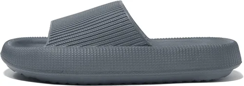 Miniatura 4 de NewDenBer Pantuflas de nube para mujeres y hombres, suaves y acolchadas con suela gruesa, para ducha, baño, interiores y exteriores, para casa