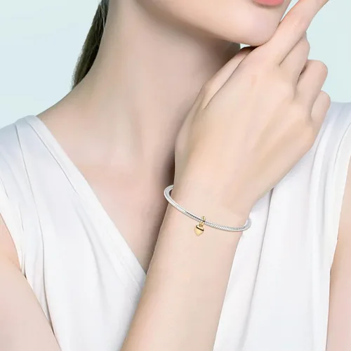 Miniatura 40 de Dijes de plata de ley 925 con diseño de oso dorado para mujer, pulseras y collares, regalos para familiares y amigos, 3 piezas/paquete