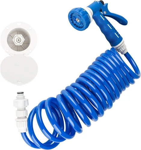 Miniatura 12 de Dura Faucet DF-SA188-BK Kit de rociador desmontable de conexión rápida para exteriores, manguera, puerto y muelle de pulverización utilitario