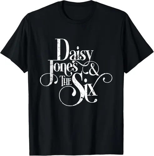 Daisy Jones & the Six - Camiseta vintage con logotipo de banda, Negro -