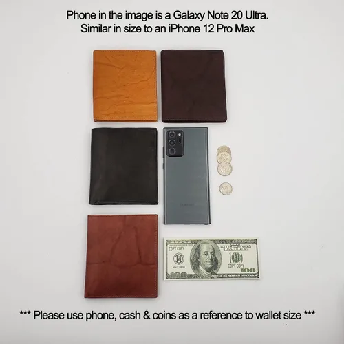 Miniatura 5 de AG Wallets Billetera de cuero de vaca RFID para hombre, estilo europeo, hipster, 1 ventana de identificación, Borgoña, Cartera Rfid