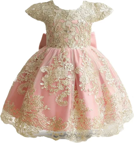 Miniatura 2 de NNJXD - Vestido de princesa de tul con flores para usar en bodas para niñas pequeñas y bebés