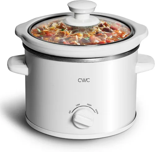 Miniatura 15 de COOK WITH COLOR 2QT Mini Olla de cocción lenta eléctrica redonda - Configuraciones ajustables, olla de gres extraíble, tapa de vidrio templado, apta