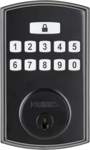 Miniatura 13 de BRINKS Cerradura de puerta de entrada sin llave, cerradura de puerta de teclado de alta seguridad, 50 códigos de usuario, función de bloqueo Bronce
