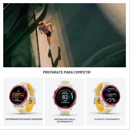 Miniatura 4 de Garmin® Forerunner® 570, 42mm, Reloj inteligente avanzado GPS para correr y triatlón, pantalla AMOLED, funciones de entrenamiento y recuperación