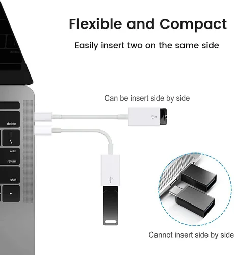 Miniatura 2 de Adaptador USB C a USB [2 unidades], tipo C macho a USB 3.0 hembra OTG Cable Thunderbolt3 a USB adaptador Conveter compatible con MacBook Pro/Air