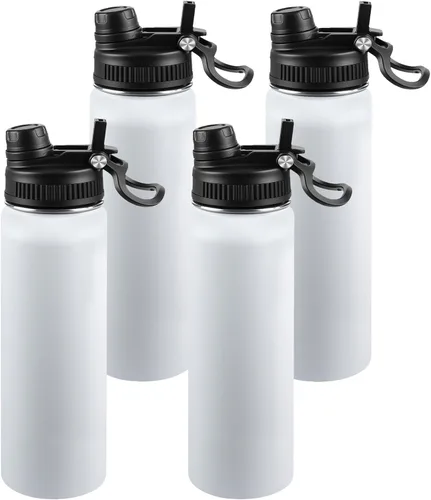 Miniatura 64 de Botella de agua aislada de 22 onzas, tapa 2 en 1 a prueba de fugas (sorbo/pajilla) + asa, botella de acero inoxidable para deportes, viajes, trabajo