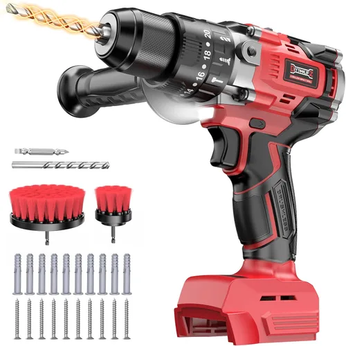 Miniatura 10 de DIYtoolifz Taladro Eléctrico Inalámbrico Compatible con Batería de 18V de Makita, Juego de Taladro Eléctrico Sin Escobillas de 1/2 Pulgadas, 440