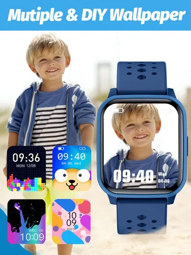 Miniatura 7 de Reloj Inteligente Butele para Niños, Reloj Inteligente para Niños de 4 a 16 Años con Modo de Sueño, 19 Modos Deportivos, Podómetro, Regalo de Azul