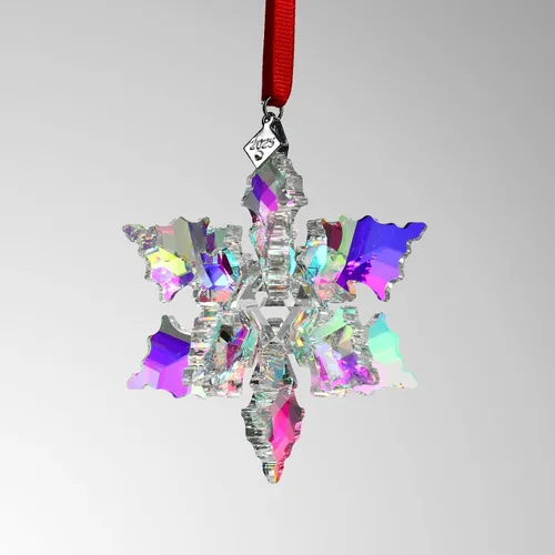 Miniatura 12 de Adorno de Navidad 2024, adornos de copo de nieve de cristal, edición anual, adorno para árbol de Navidad, regalos para el hogar (2024-Colorido)