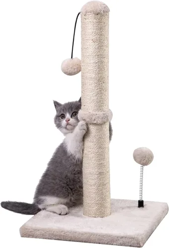 MECOOL Poste Rascador para Gatos Premium Basics - Rascador de sisal con bola colgante de 22 pulgadas para gatitos o gatos más pequeños (22 pulgadas
