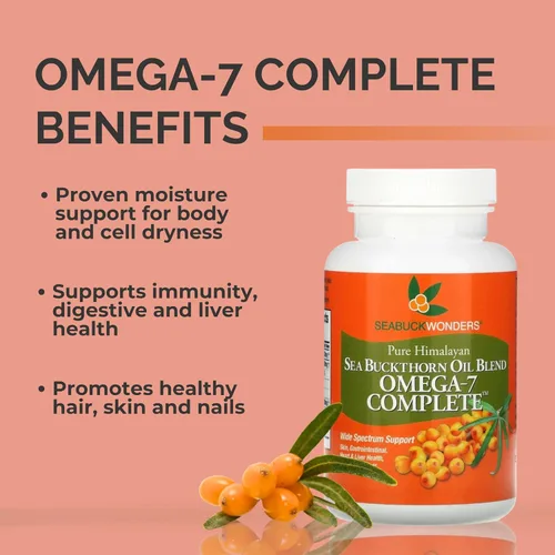 Miniatura 2 de SeabuckWonders Mezcla completa de aceite de espino amarillo Omega-7, 180 cápsulas blandas (500 mg cada uno)