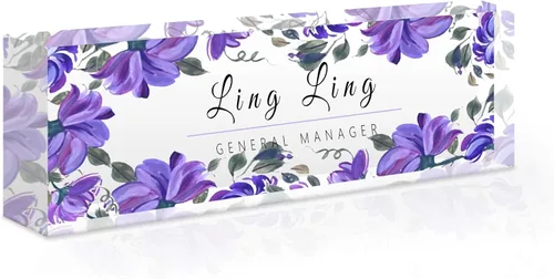 Miniatura 15 de Placa de nombre de escritorio personalizada, placa de identificación acrílica, placas de identificación grabadas personalizadas con logotipo/foto