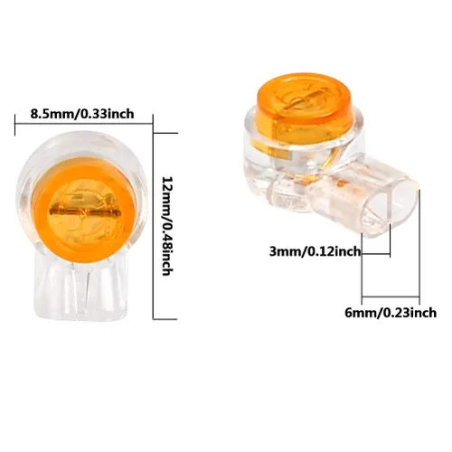Miniatura 2 de BUYGOO 200 unids impermeable gel relleno naranja claro botón teléfono conectores UY empalme a tope conector K1 cable de red terminales