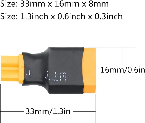 Miniatura 7 de 2 pares de adaptadores XT60 a XT30 macho hembra, XT30 a XT60 conector inalámbrico enchufe para RC FPV Drone Car Lipo NiMH cargador de batería ESC