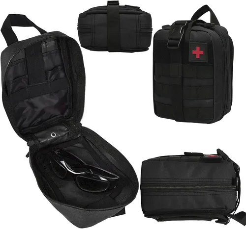 Miniatura 6 de Kit de primeros auxilios, mochila de supervivencia, kit de trauma, bolsa médica EMT, organizador de equipo táctico al aire libre, bolsa Molle