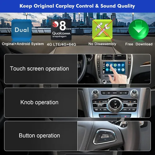 Miniatura 4 de CUSP CarPlay AI Box para automóviles con cable CarPlay OEM, 4G LTE inalámbrico CarPlay y adaptador inalámbrico Android Auto, 8-Core 4GB+64GB Android