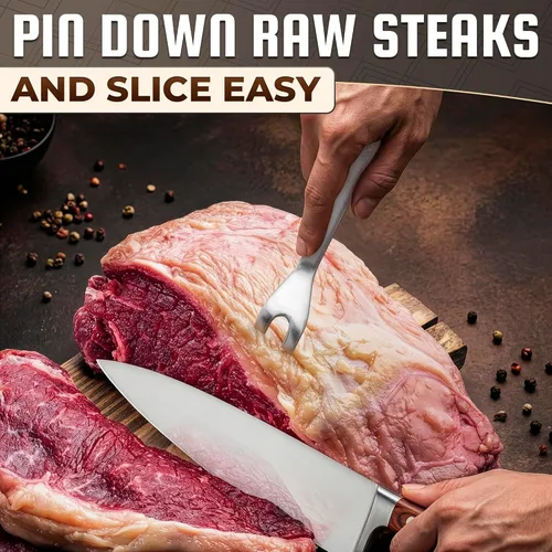 Miniatura 8 de Tenedor de tallado para carne – Tenedor de acero inoxidable de 11 pulgadas, herramienta de parrilla de barbacoa para carne de res, pavo, pechuga