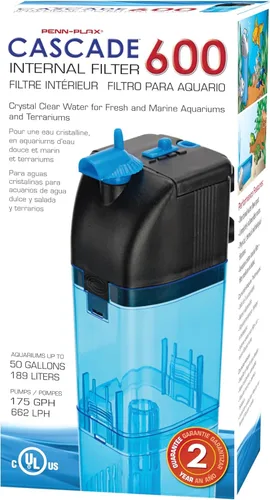 Miniatura 3 de Penn-Plax Cascade 300 Filtro Interno Completamente Sumergible – Proporciona Filtración Física, Biológica y Química para Acuarios y Tanques