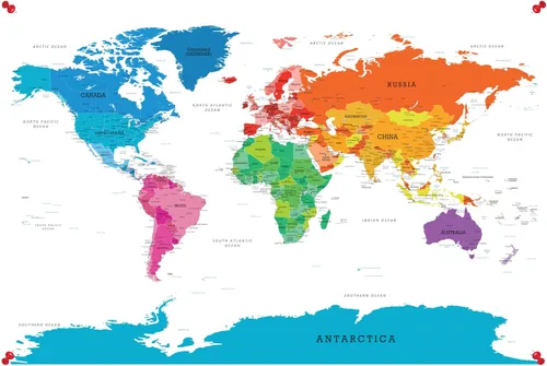 Miniatura 11 de Póster personalizado en lienzo enrollado con mapa del mundo, arte de pared grande de 24 x 36 pulgadas, póster de mapa del mundo colorido, decoración