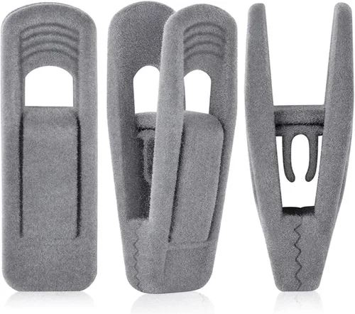Miniatura 11 de TOFIIGREM Clips de terciopelo beige para colgar 60 unidades, clip de terciopelo antideslizante que funciona perfectamente para perchas de terciopelo