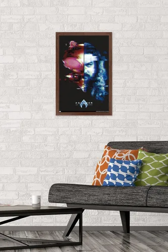 Miniatura 2 de Trends International DC Comics Movie Aquaman y el Reino Perdido - Póster de pared de Faceoff, 22.4 pulgadas de largo x 14.7 W, versión enmarcada